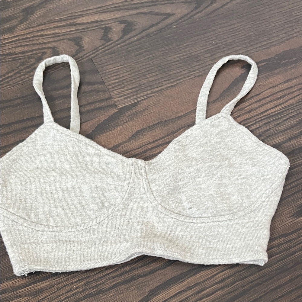 Zara Heathered Light Gray Bralette